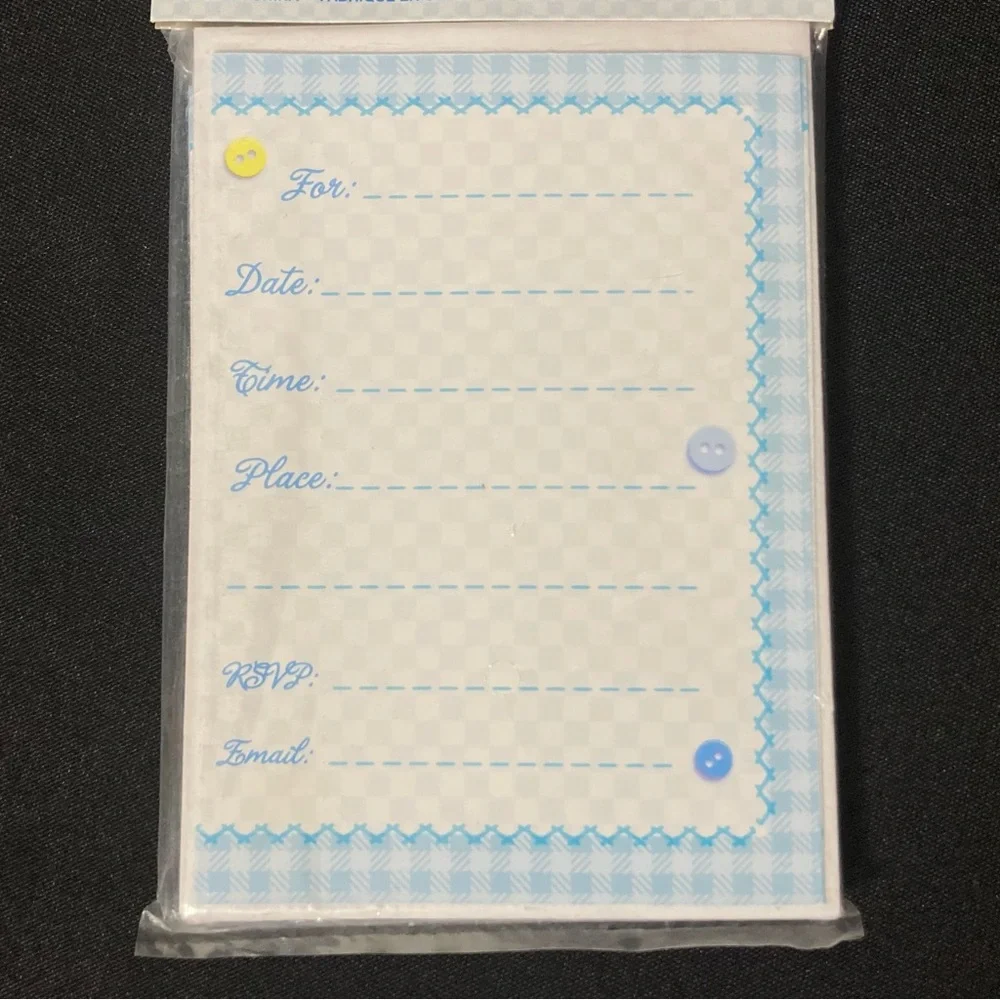 ⭐️ Unique Industries Blue Baby Shower Invitations And Envelopes Set of 16